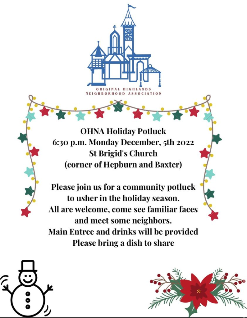 Holiday Potluck flyer